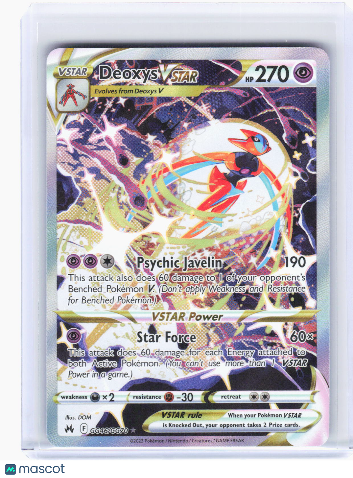 2023 Pokemon—Deoxys VSTAR #GG46/GG70 Crown Zenith: Galarian Gallery—UR Foil