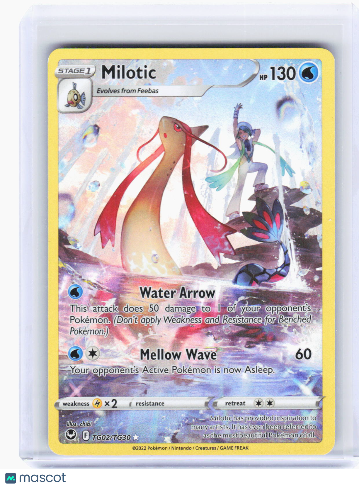 2022 Pokemon—Milotic #TG02/TG30 Silver Tempest Trainer Gallery—Ultra Rare Foil