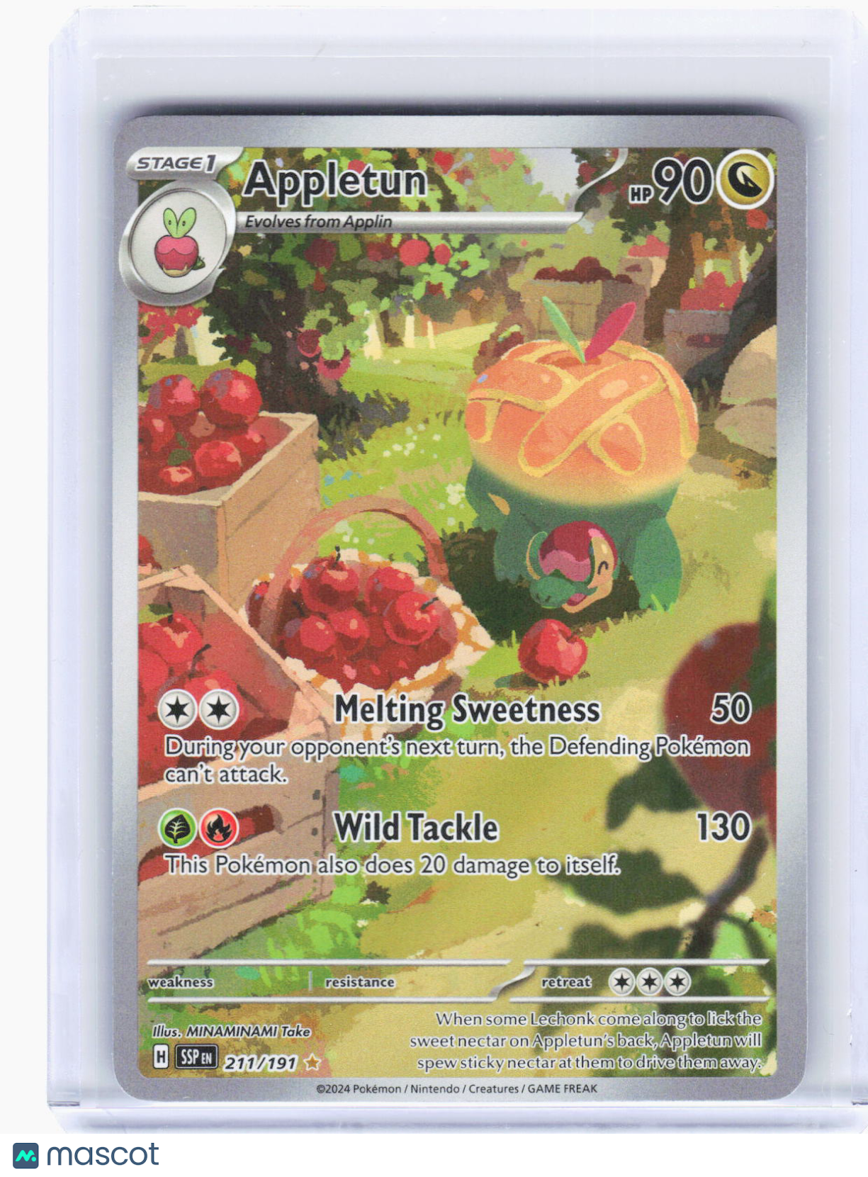 2024 Pokemon—Appletun #211/191 Surging Sparks—Illustration Rare Foil (LP)