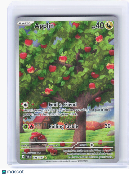 2024 Pokemon—Applin #185/167 Twilight Masquerade—Illustration Rare Foil