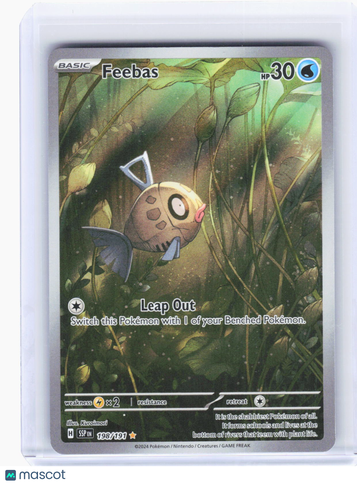 2024 Pokemon—Feebas #198/191 Surging Sparks—Illustration Rare Foil