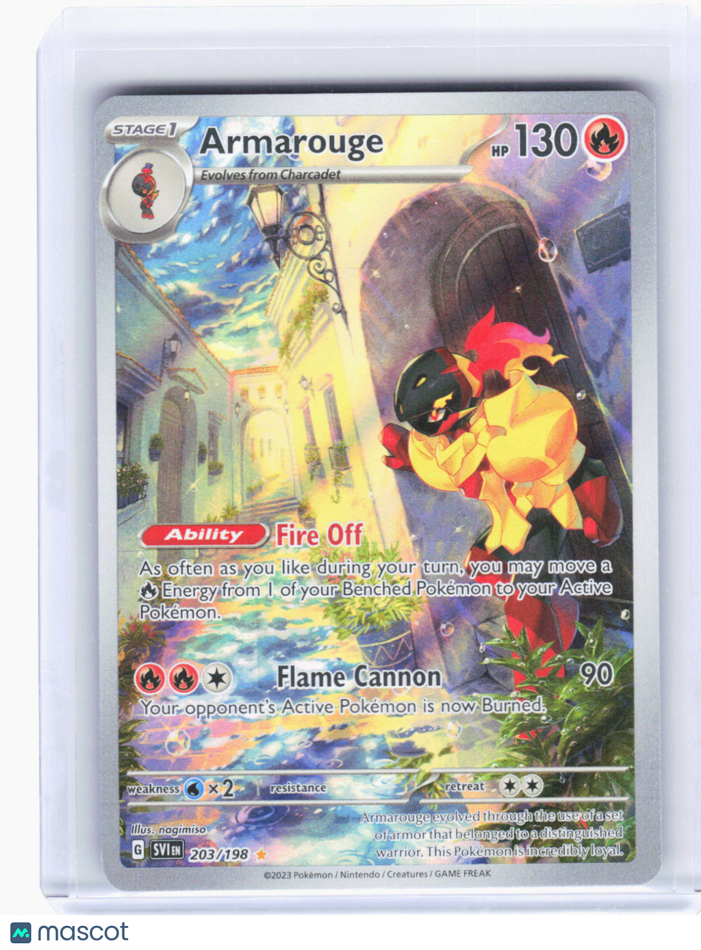 2023 Pokemon—Armarouge #203/198 Scarlet & Violet Base Set—Illustration Rare Foil