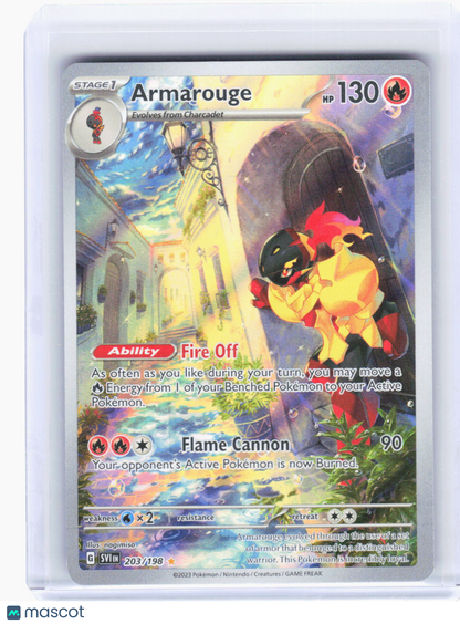 2023 Pokemon—Armarouge #203/198 Scarlet & Violet Base Set—Illustration Rare Foil
