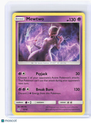 2019 Pokemon—Mewtwo #12/18 Detective Pikachu—Holo Rare Foil
