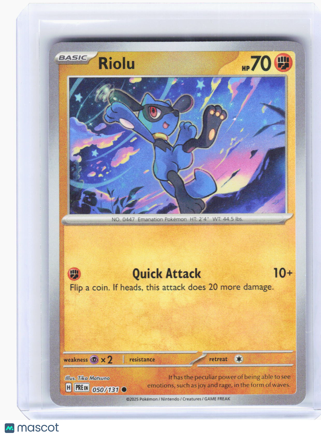 2025 Pokemon—Riolu (Master Ball Pattern) #50/131 Prismatic Evolutions—Common RH
