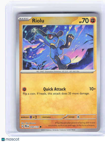 2025 Pokemon—Riolu (Master Ball Pattern) #50/131 Prismatic Evolutions—Common RH