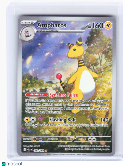 2026 Pokemon—Ampharos #90/86 Chaos Rising—Illustration Rare Foil