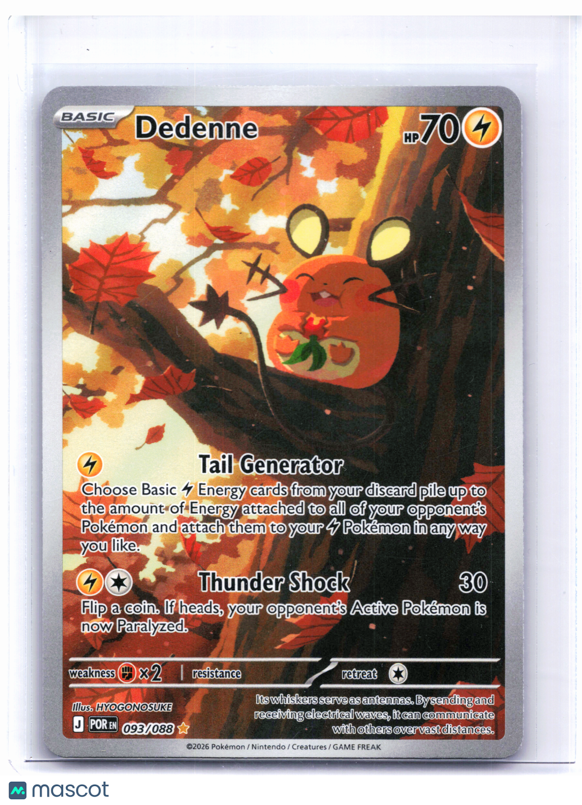 2026 Pokemon—Dedenne #093/088 Perfect Order—Illustration Rare Holo