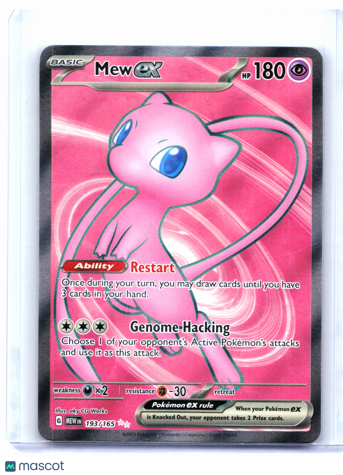 2023 Pokemon—Mew ex #193/165 Scarlet & Violet 151—Ultra Rare Holo
