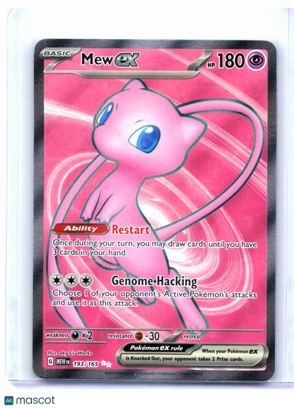 2023 Pokemon—Mew ex #193/165 Scarlet & Violet 151—Ultra Rare Holo