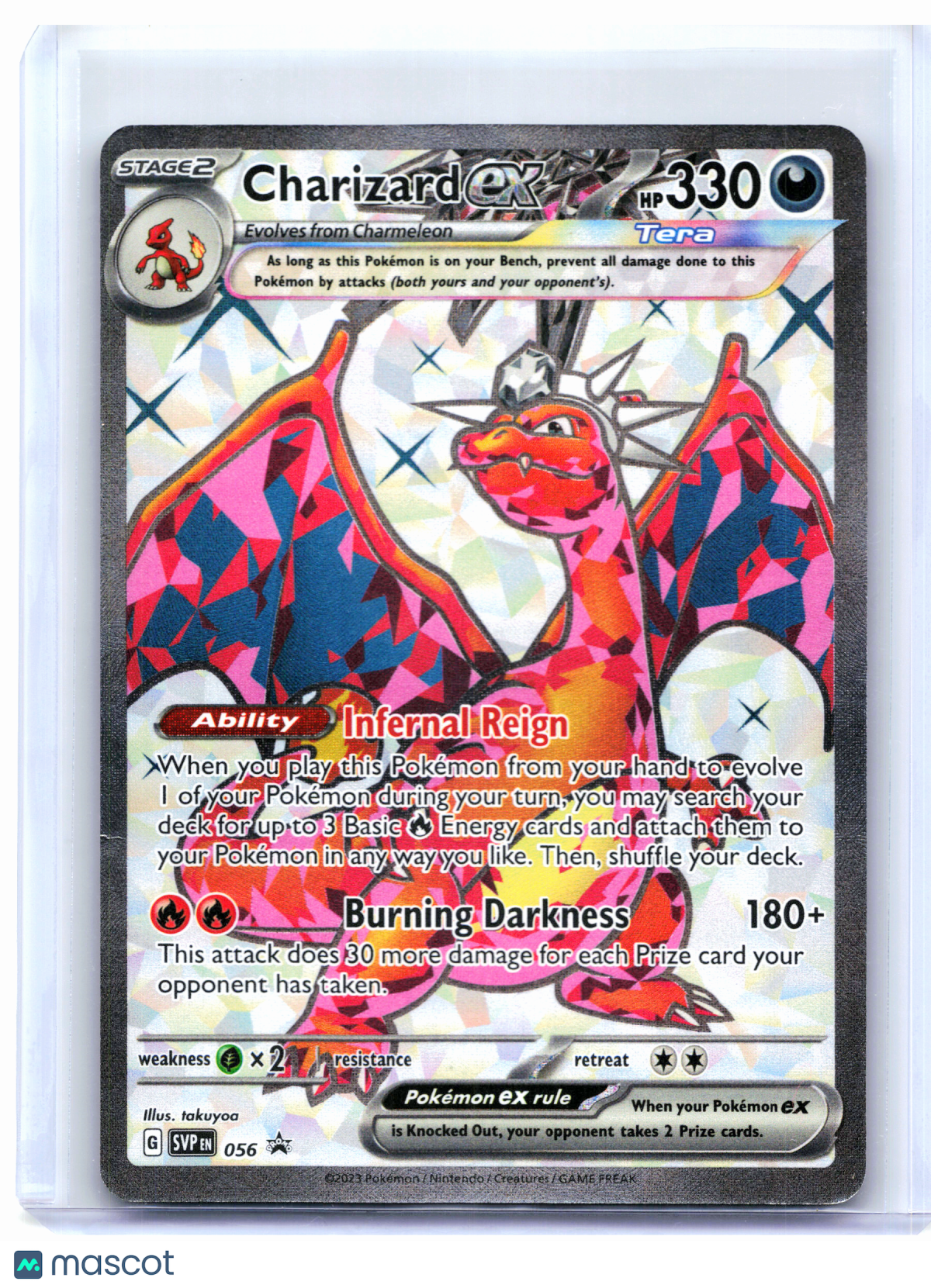 2023 Pokemon—Charizard ex #056 Scarlet & Violet Promo—Black Star Promo [Damaged]