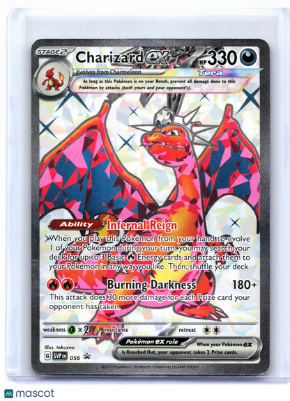 2023 Pokemon—Charizard ex #056 Scarlet & Violet Promo—Black Star Promo [Damaged]