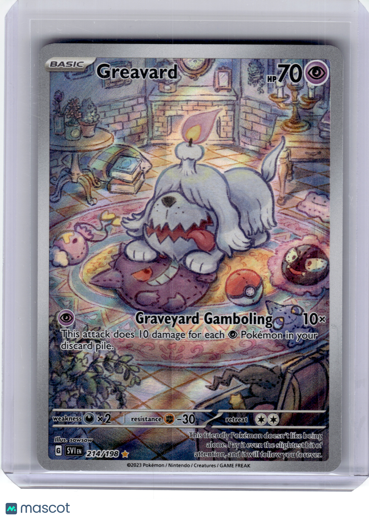2023 Pokemon—Greavard #214 Scarlet & Violet—Illustration Rare Holo [LP]