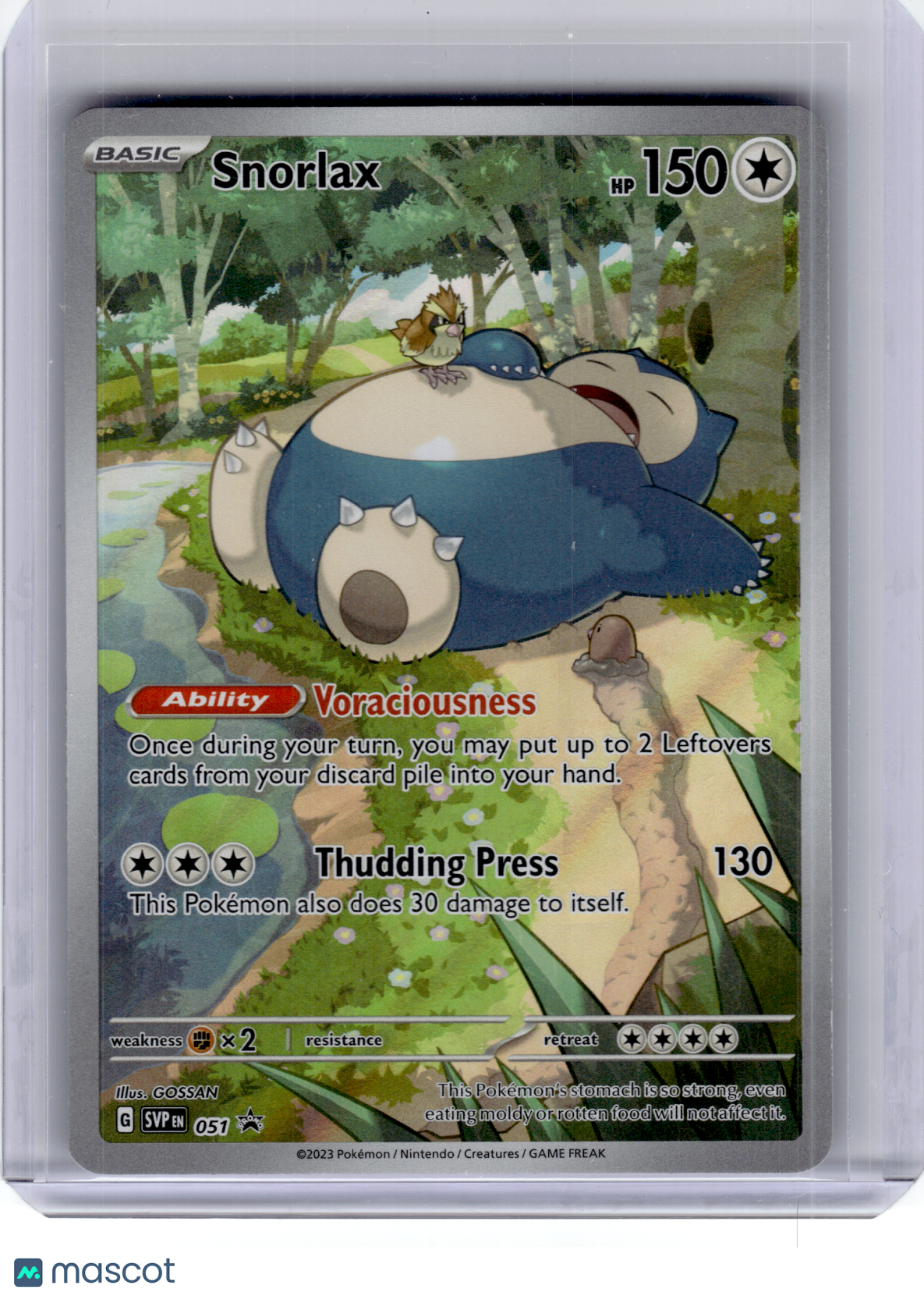2023 Pokemon—Snorlax #051 Scarlet & Violet 151—Black Star Promo Holo