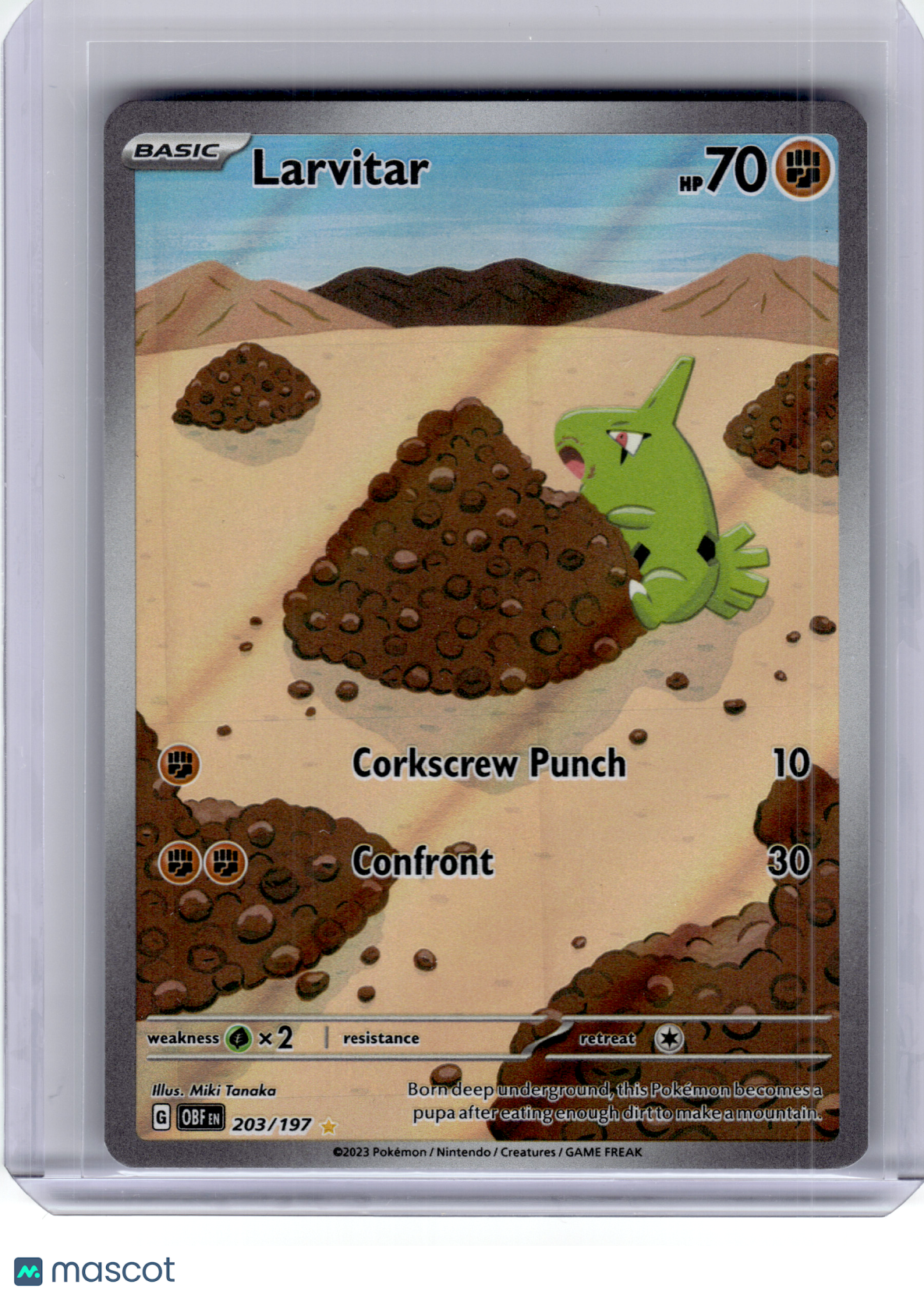 2023 Pokemon—Larvitar #203 Obsidian Flames—Illustration Rare Holo