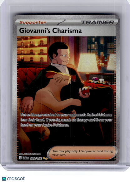 2023 Pokemon—Giovanni's Charisma #204 Scarlet & Violet 151—Ultra Rare Holo