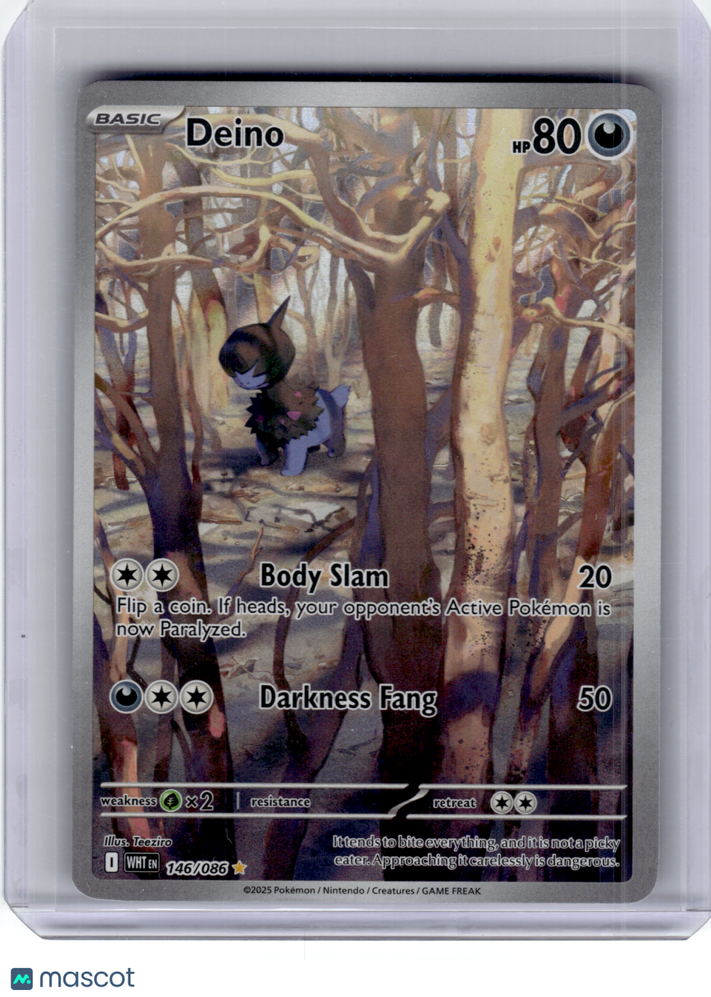 2025 Pokemon—Deino #146 White Flare—Illustration Rare Holo