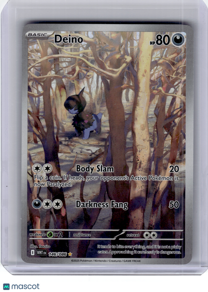 2025 Pokemon—Deino #146 White Flare—Illustration Rare Holo