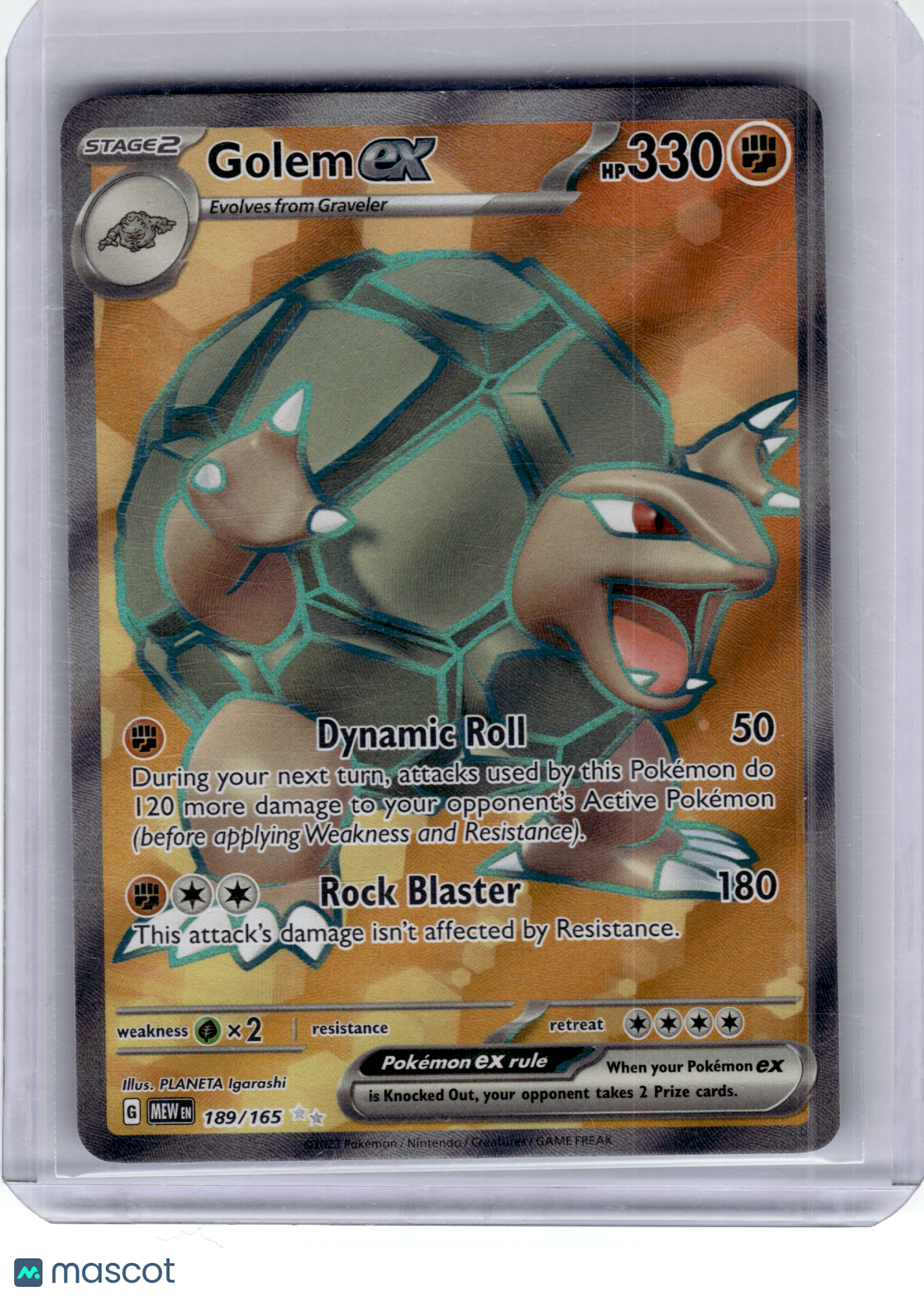 2023 Pokemon—Golem ex #189 Scarlet & Violet 151—Ultra Rare Holo