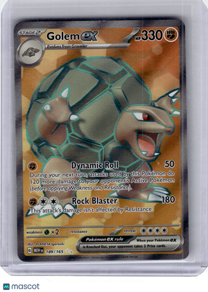 2023 Pokemon—Golem ex #189 Scarlet & Violet 151—Ultra Rare Holo