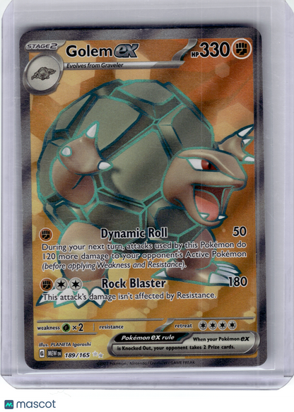 2023 Pokemon—Golem ex #189 Scarlet & Violet 151—Ultra Rare Holo