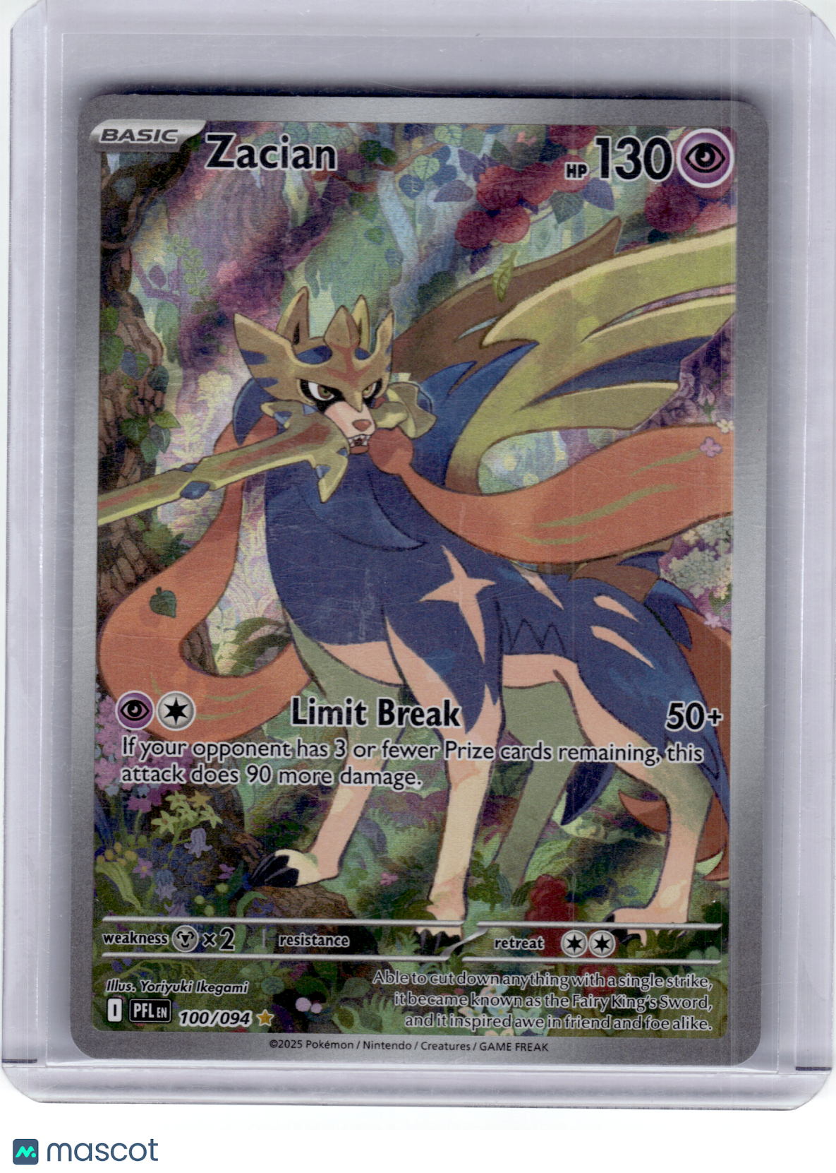 2025 Pokemon—Zacian #100 Phantasmal Flames—Illustration Rare Holo