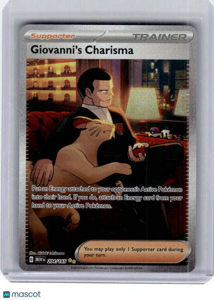 2023 Pokemon—Giovanni's Charisma #204 Scarlet & Violet 151—Ultra Rare Holo