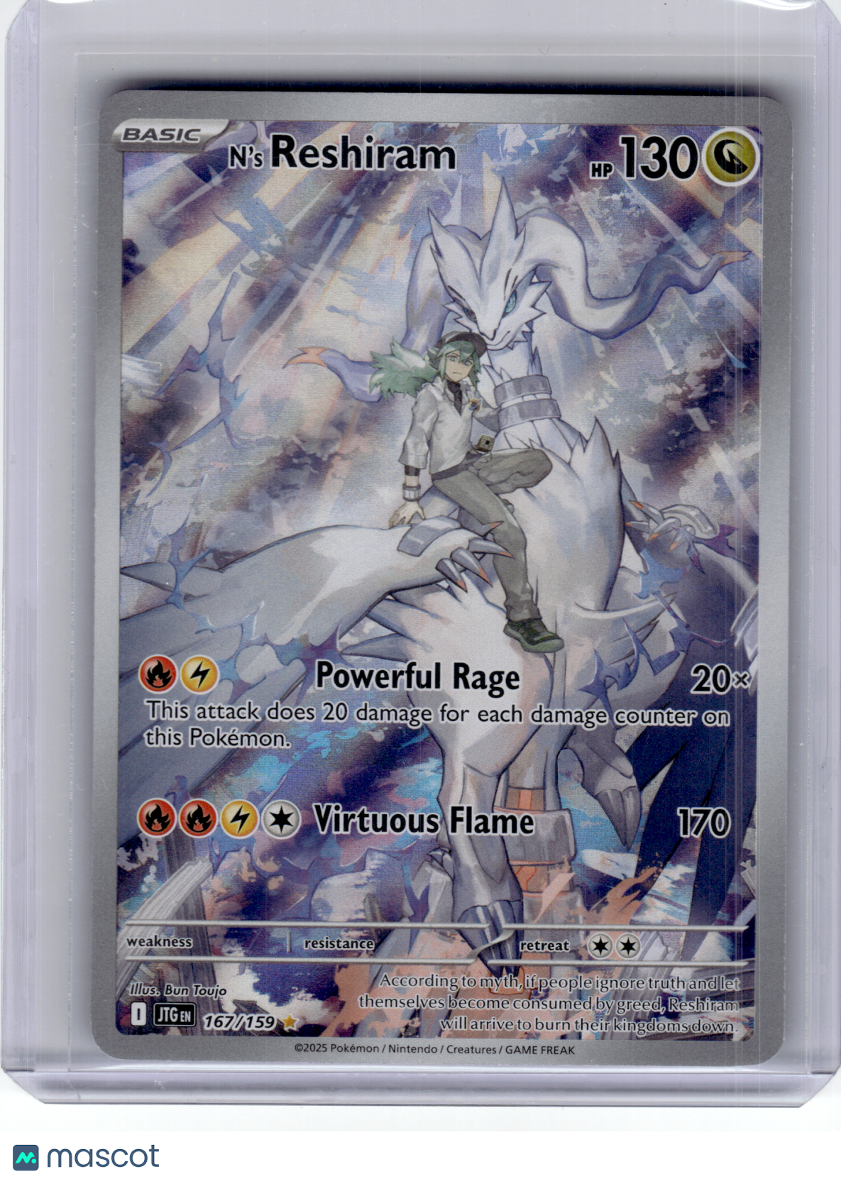 2025 Pokemon—N'S Reshiram #167 Journey Together—Illustration Rare Holo