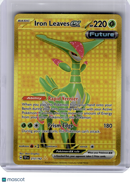 2024 Pokemon—Iron Leaves ex #213 Temporal Forces—Hyper Rare Gold