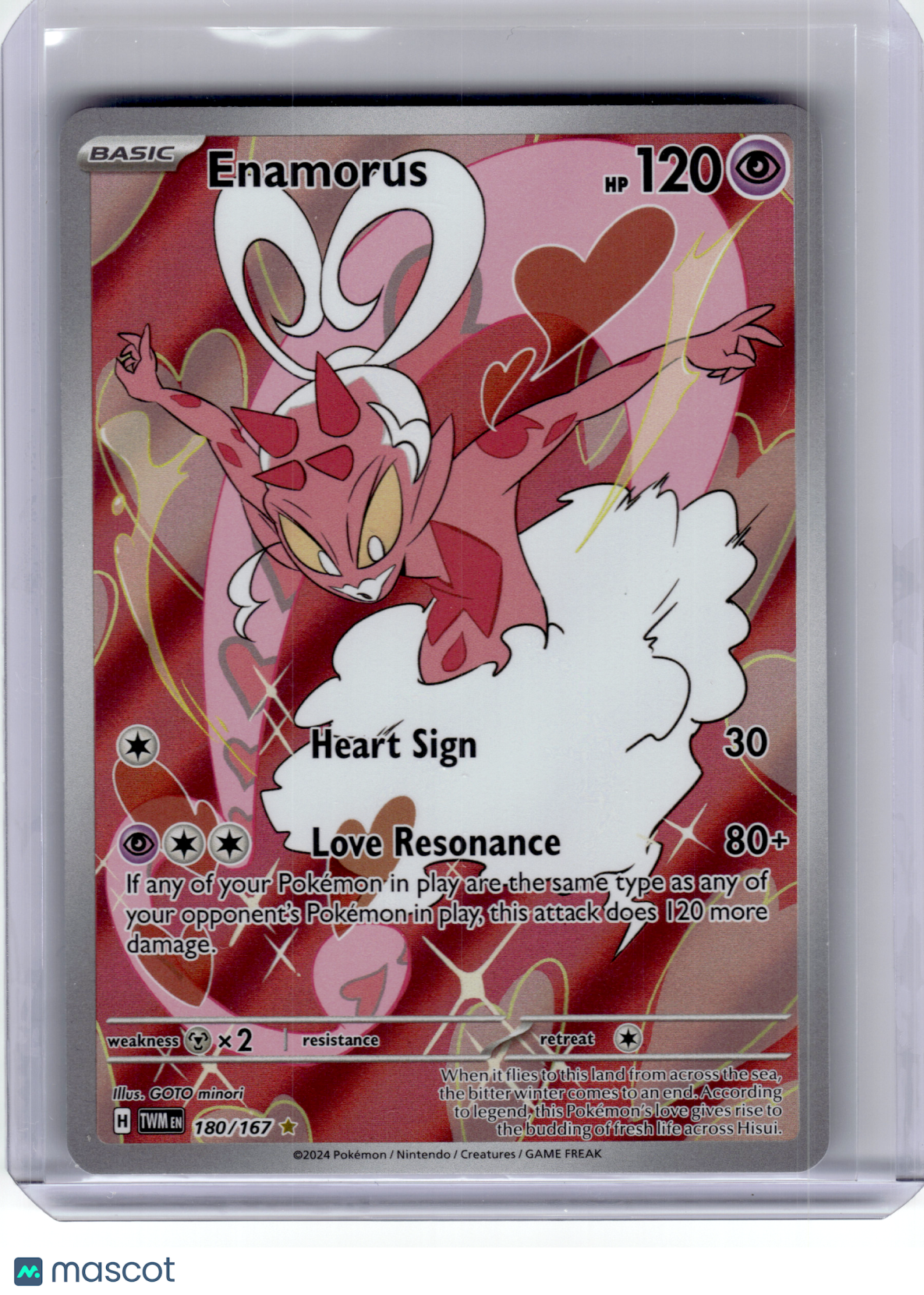 2024 Pokemon—Enamorus #180 Twilight Masquerade—Illustration Rare Holo