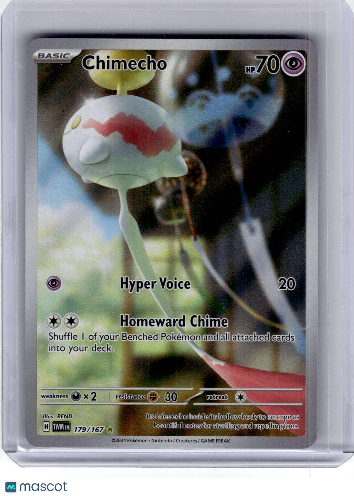 2024 Pokemon—Chimecho #179 Twilight Masquerade—Illustration Rare Holo