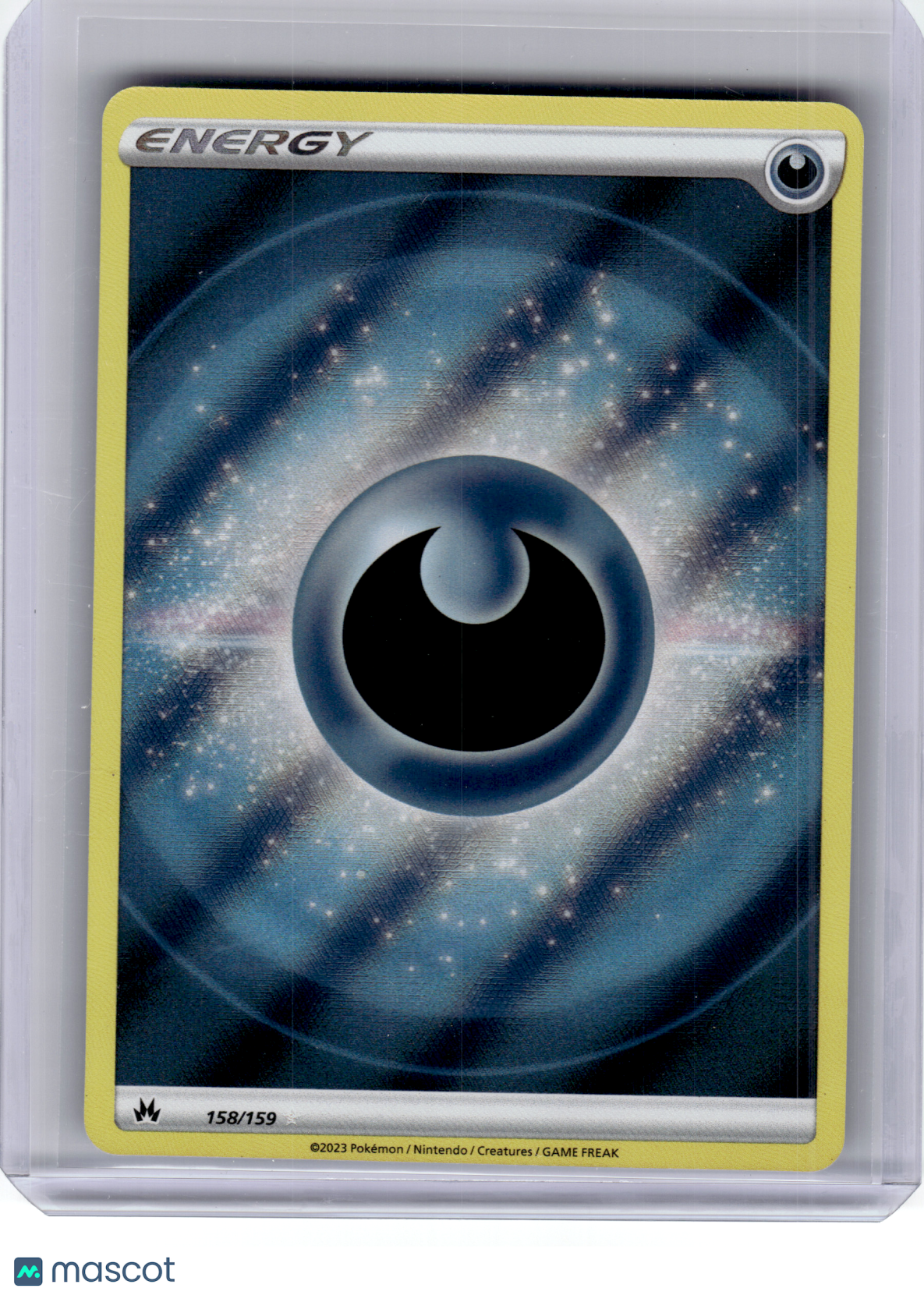 2023 Pokemon—Basic Darkness Energy #158 Crown Zenith—Rare Holo
