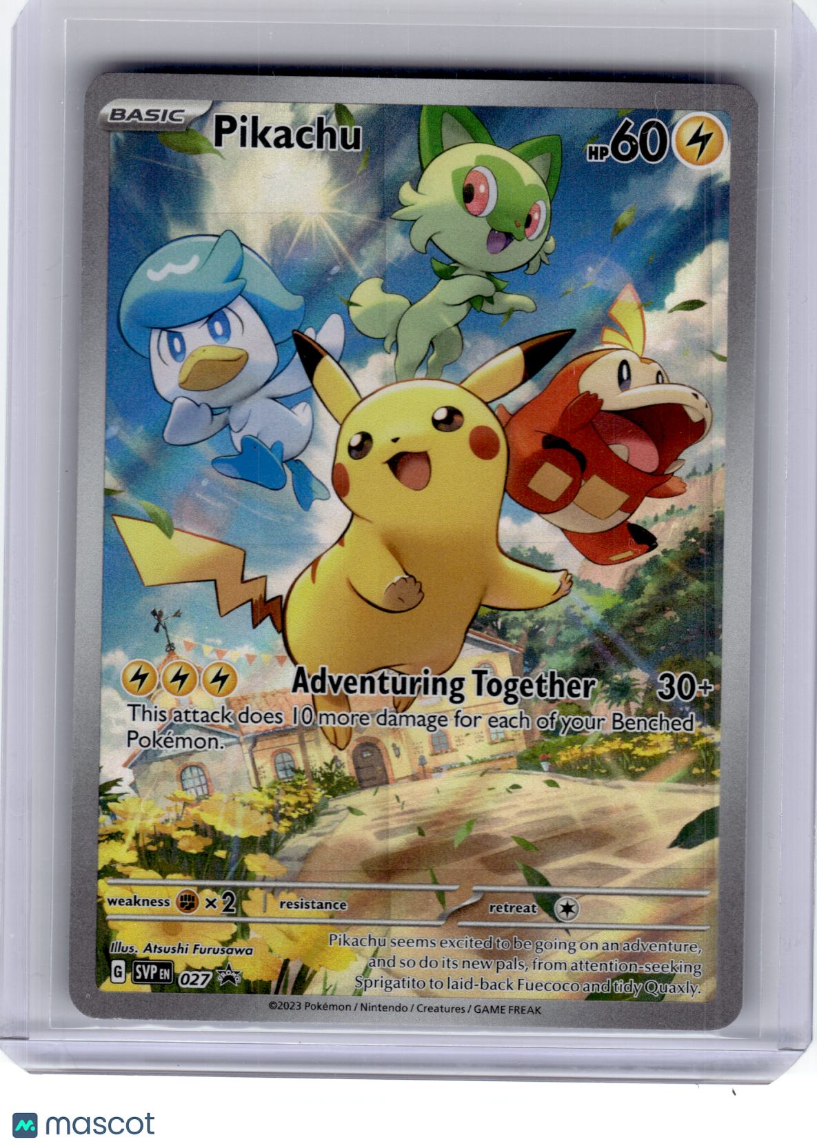 2023 Pokemon—Pikachu #027 Scarlet & Violet—Black Star Promo Holo