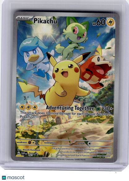 2023 Pokemon—Pikachu #027 Scarlet & Violet—Black Star Promo Holo