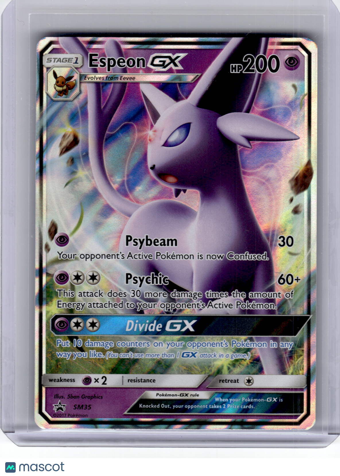 2017 Pokemon—Espeon GX SM35 Sun & Moon—Black Star Promo Holo [Moderately Played]