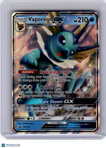 2019 Pokemon—Vaporeon GX #SM172 Sun & Moon—Black Star Promo Holo [LP]
