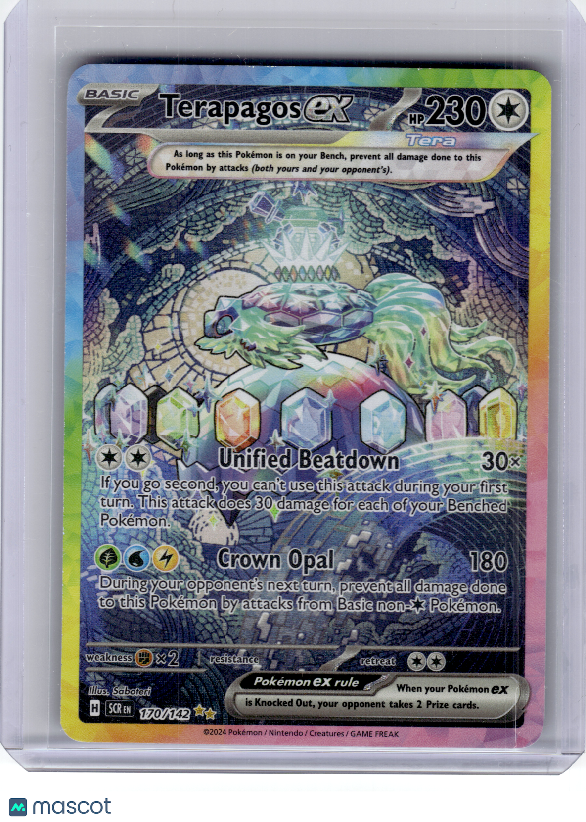 2024 Pokemon—Terapagos EX #170/142 Stellar Crown—SIR Holo [Lightly Played]
