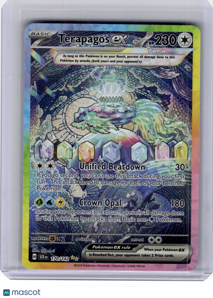 2024 Pokemon—Terapagos EX #170/142 Stellar Crown—SIR Holo [Lightly Played]