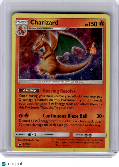 2019 Pokemon—Charizard #SM226 Sun & Moon—Black Star Promo Holo [Damage]