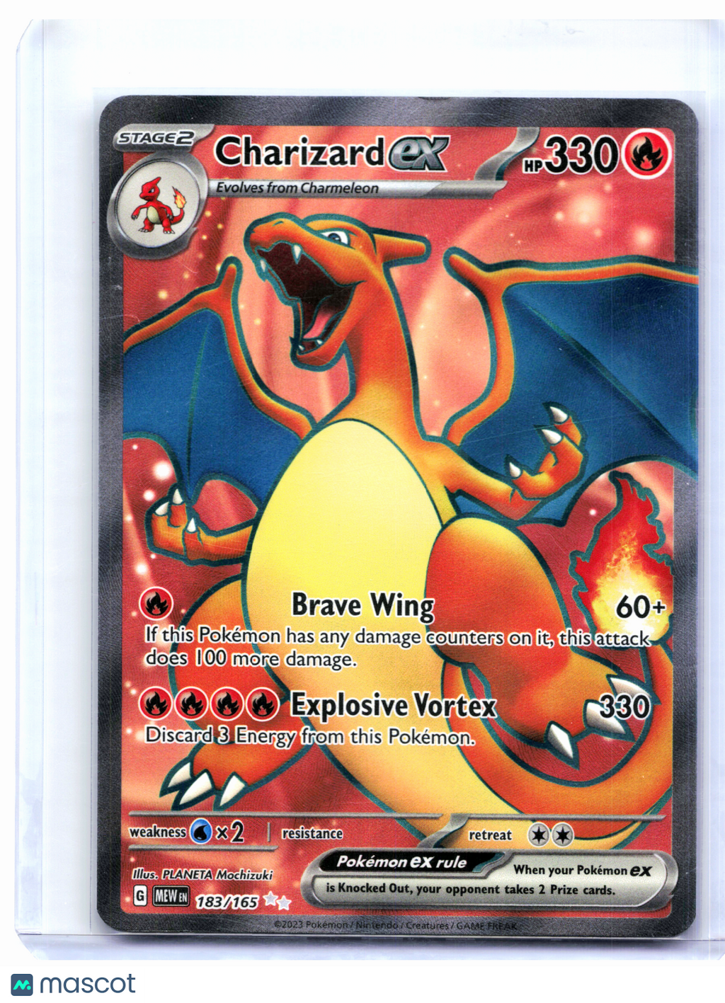 2023 Pokemon—Charizard ex #183/165 Scarlet & Violet 151—Ultra Rare Holo [LP]