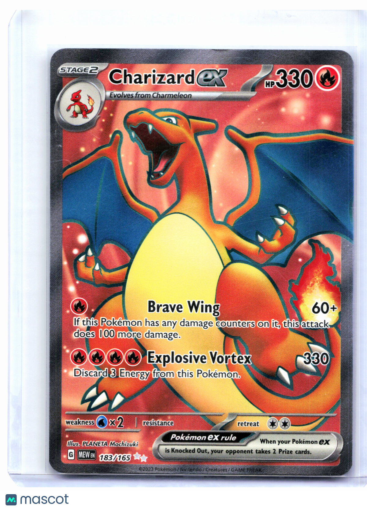 2023 Pokemon—Charizard ex #183/165 Scarlet & Violet 151—Ultra Rare Holo [LP]