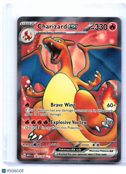 2023 Pokemon—Charizard ex #183/165 Scarlet & Violet 151—Ultra Rare Holo [LP]