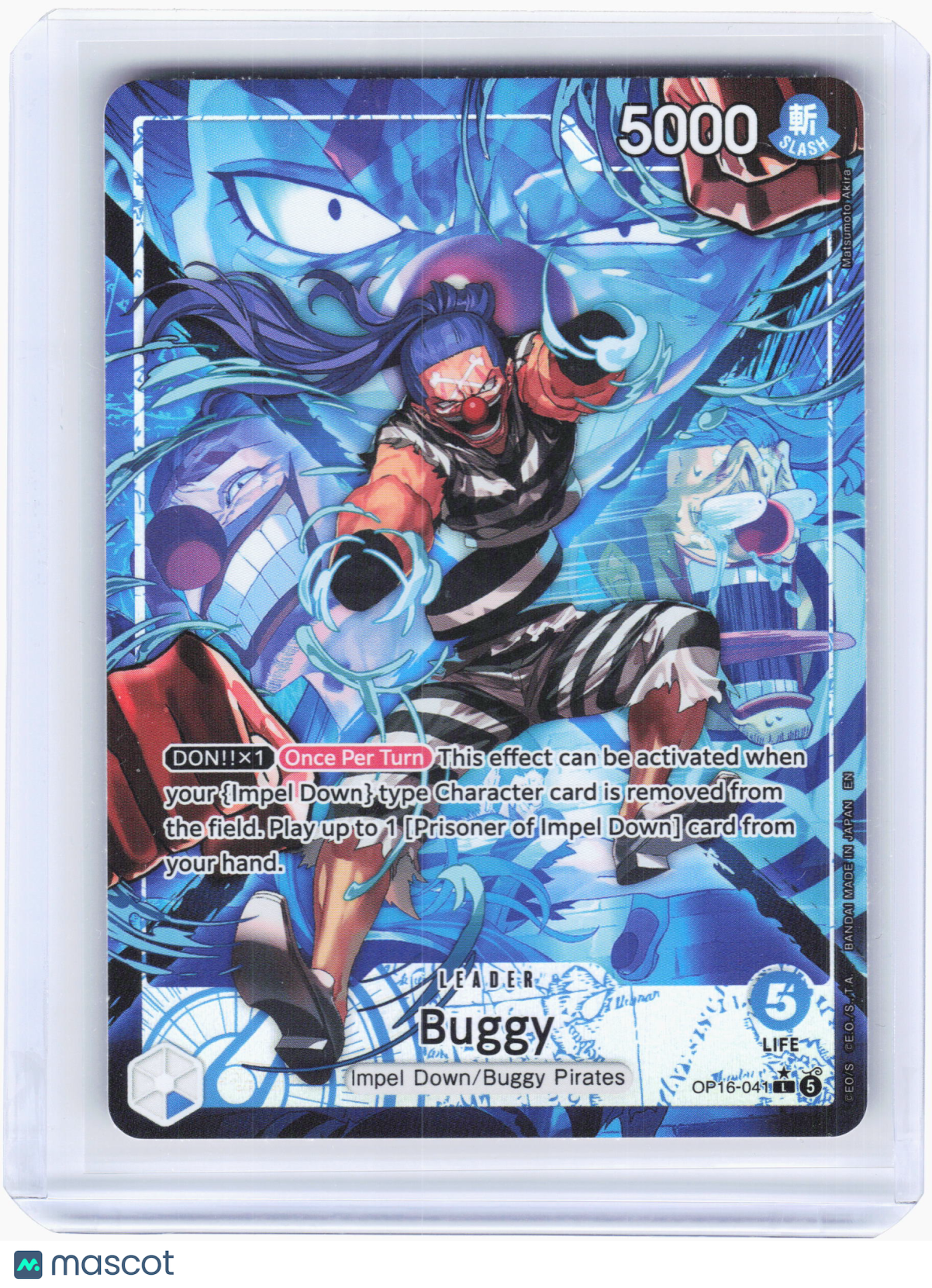 2026 One Piece—Buggy #OP16-041 The Time of Battle—Leader Foil (Alt Art)