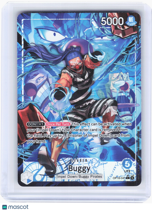 2026 One Piece—Buggy #OP16-041 The Time of Battle—Leader Foil (Alt Art)