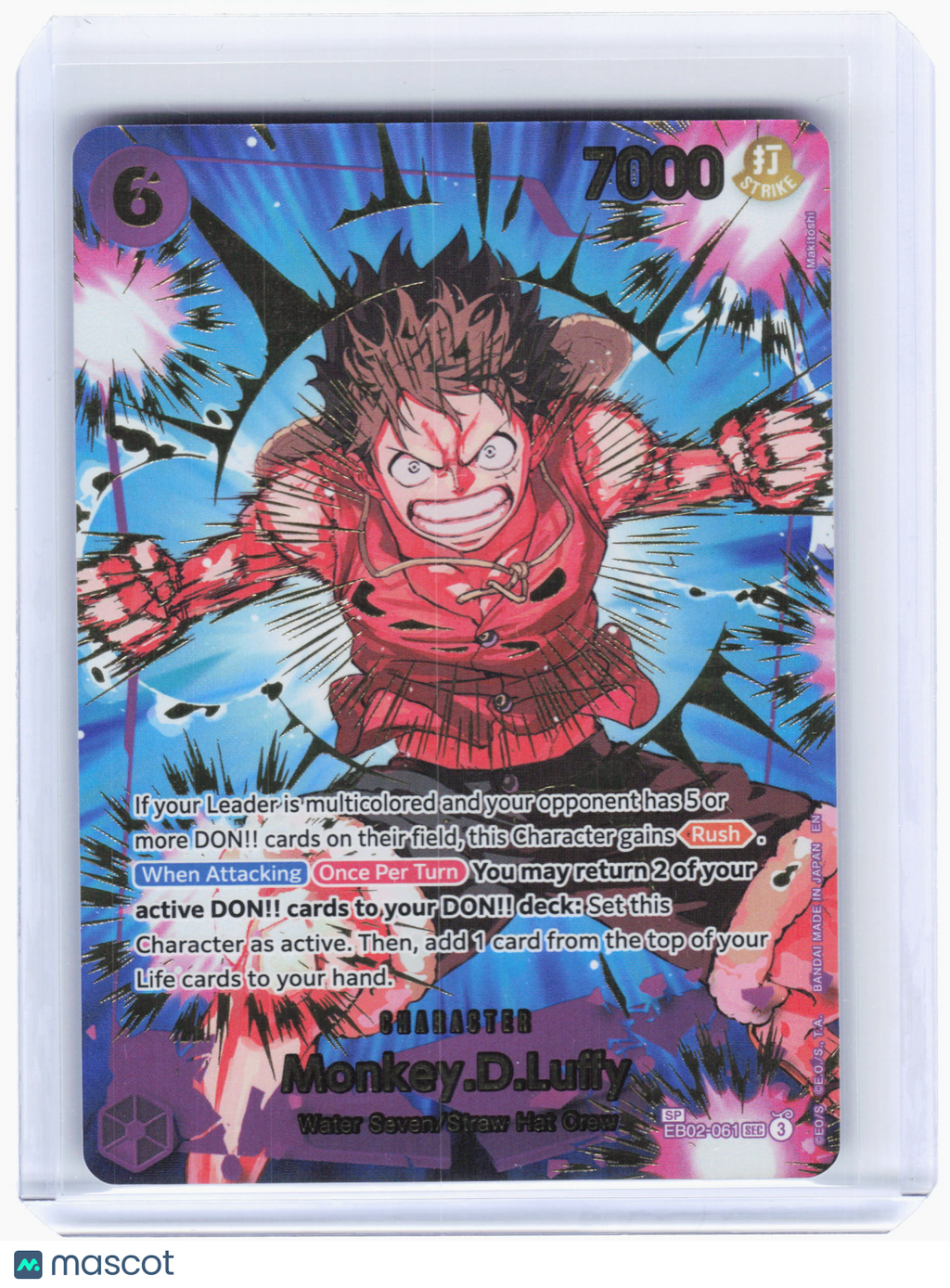 2024 Monkey.D.Luffy #EB02-061 PRB -The Best- Vol. 2—Secret Rare Foil (SP) [LP]