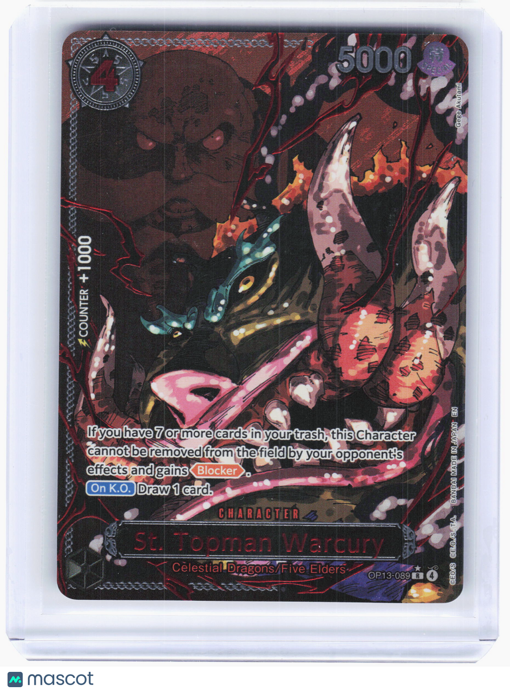 2024 One Piece—St. Topman Warcury #OP13-089 Carrying On His Will—Rare (Alt Art)