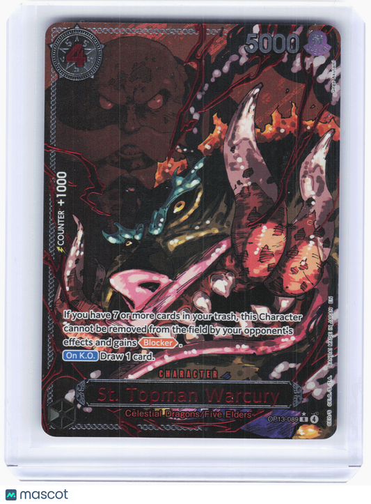 2024 One Piece—St. Topman Warcury #OP13-089 Carrying On His Will—Rare (Alt Art)