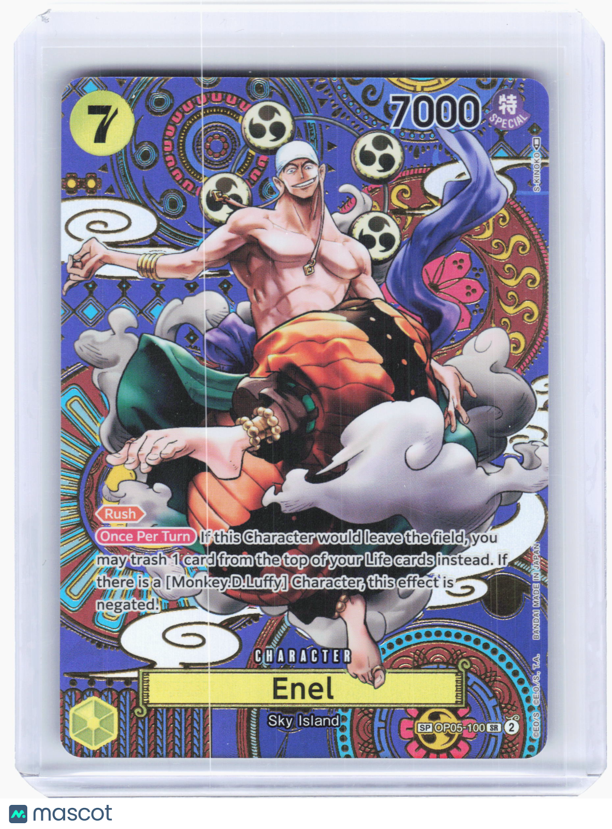 2023 One Piece—Enel #OP05-100 Awakening of the New Era—Super Rare Foil (SP)