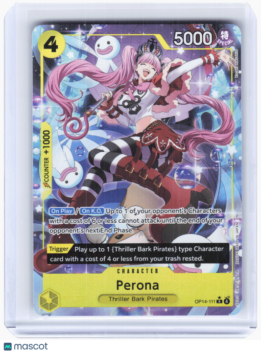 2026 One Piece—Perona #OP14-111 The Azure Sea's Seven—Rare Foil (Alt Art)