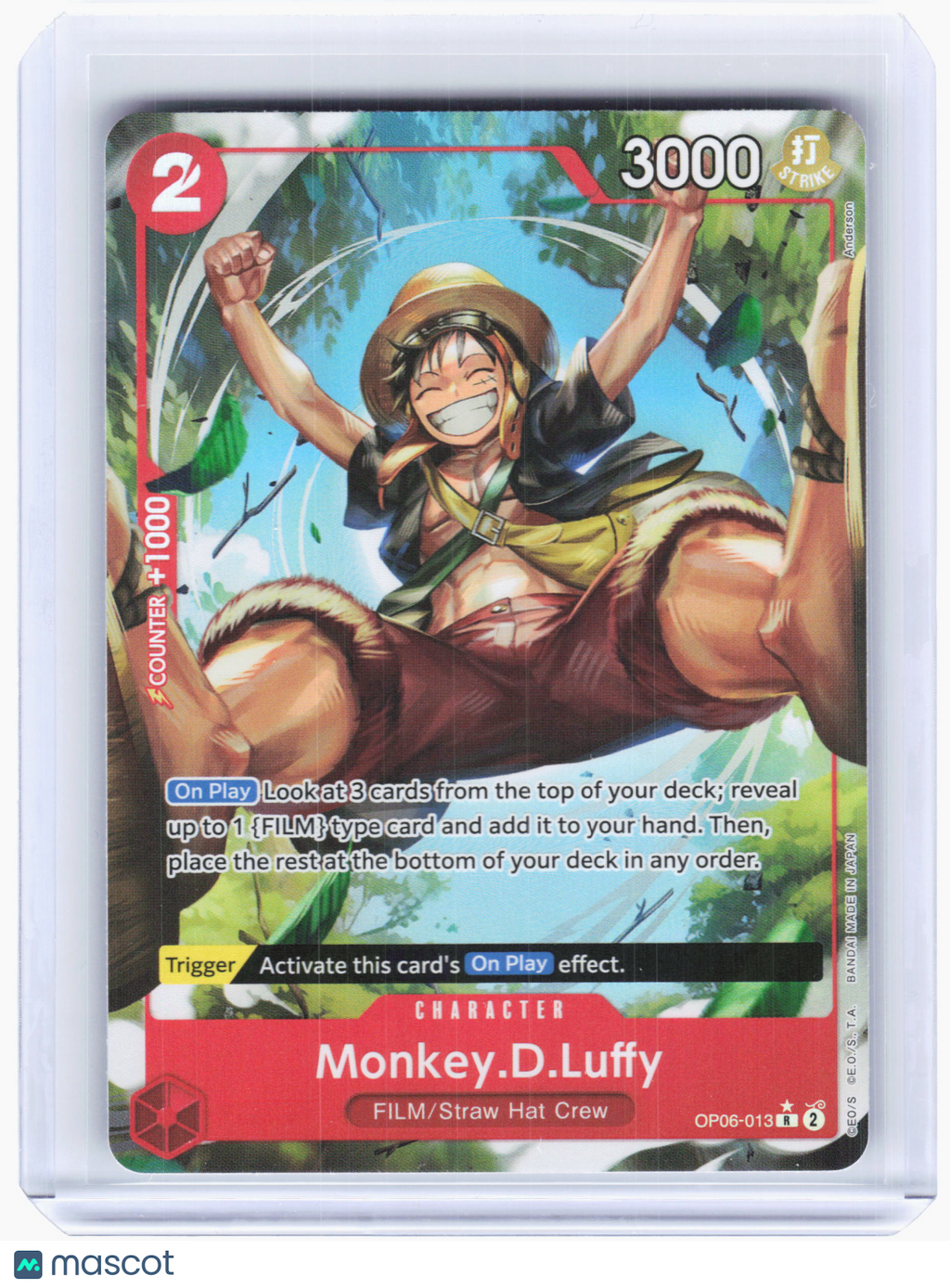 2024 One Piece—Monkey.D.Luffy #OP06-013 Wings of the Captain—Rare Foil (Alt Art)